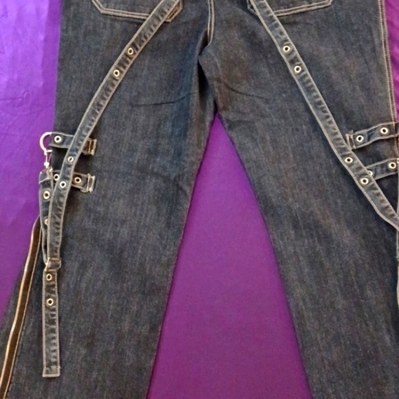 TRIPP NYC DENIUM BONDAGE PANTS SIZE 16 BLUE - Picture 3 of 16
